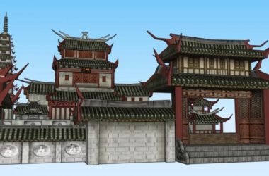Sketchup古建筑模型|多层寺庙,古庙古寺,中式风格,古建-BIM建筑网