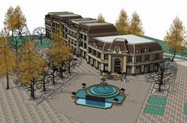 Sketchup商业模型|多层商业街,古典风格-BIM建筑网