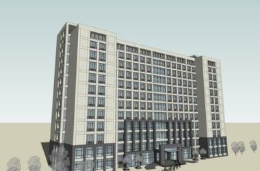 Sketchup办公模型|多层行政办公楼,古典风格-BIM建筑网