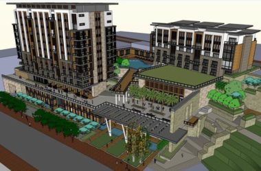 Sketchup酒店模型|多层山地酒店,现代风格-BIM建筑网