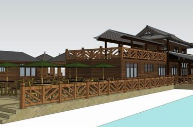 Sketchup商业模型|多层农家乐会所,商业,古典风格-BIM建筑网