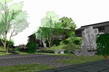 Sketchup学校模型|多层培训中心学校,校园教育建筑,中式风格-BIM建筑网