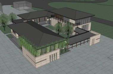 Sketchup办公模型|多层办公楼,古典风格-BIM建筑网