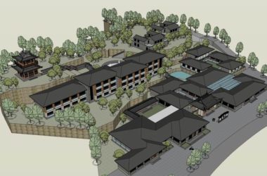 Sketchup酒店模型|多层度假村式酒店,现代中式风格-BIM建筑网