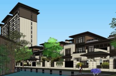 Sketchup住宅模型|多层售楼处,住宅,古典风格-BIM建筑网