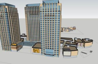 Sketchup综合体模型|高层办公楼,商业,综合体,现代风格-BIM建筑网