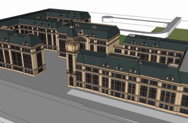 Sketchup学校模型|多层中小学学校,校园教育建筑,欧式风格,古典风格-BIM建筑网