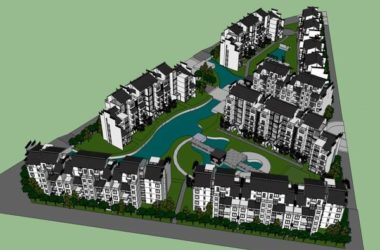 Sketchup住宅模型|多层住宅小区,现代中式风格-BIM建筑网
