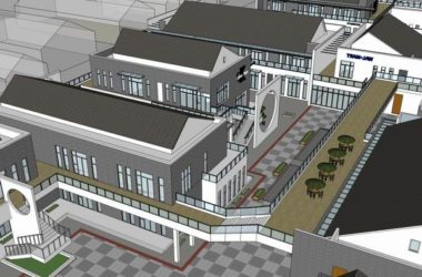 Sketchup商业模型|多层商业街,步行街,中式现代风格-BIM建筑网