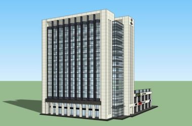 Sketchup办公模型|高层办公楼,现代风格-BIM建筑网