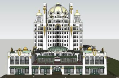 Sketchup酒店模型|高层酒店,商业,法式古典风格-BIM建筑网