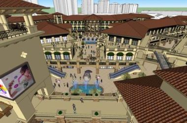 Sketchup商业模型|多层商业街,步行街,西班牙古典风格-BIM建筑网
