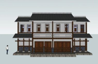 Sketchup住宅模型|多层民居,中式风格-BIM建筑网