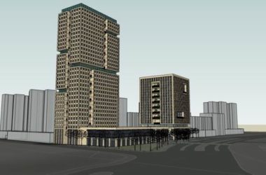 Sketchup办公模型|高层办公楼,现代风格-BIM建筑网