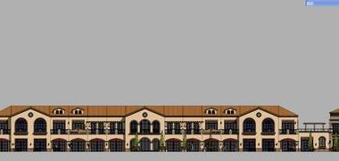 Sketchup商业模型|多层商业街,西班牙古典风格-BIM建筑网