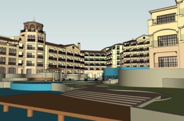 Sketchup酒店模型|多层度假酒店,西班牙古典风格-BIM建筑网