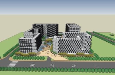 Sketchup办公模型|高层办公楼,现代风格-BIM建筑网