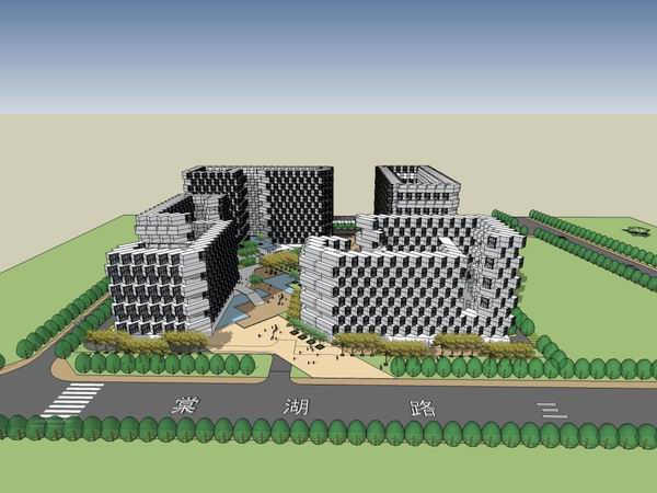 Sketchup办公模型|高层办公楼,现代风格 Sketchup办公模型|高层办公楼,现代风格