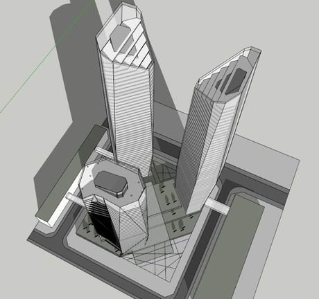 Sketchup办公模型|高层办公楼,现代风格 Sketchup办公模型|高层办公楼,现代风格