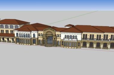 Sketchup住宅模型|多层售楼中心,住宅,古典风格-BIM建筑网