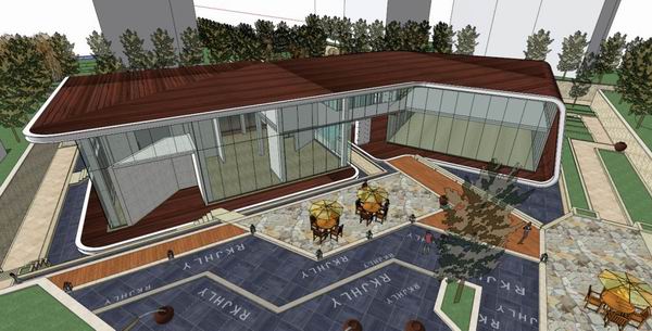 Sketchup住宅模型|多层住宅会所,现代风格 Sketchup住宅模型|多层住宅会所,现代风格
