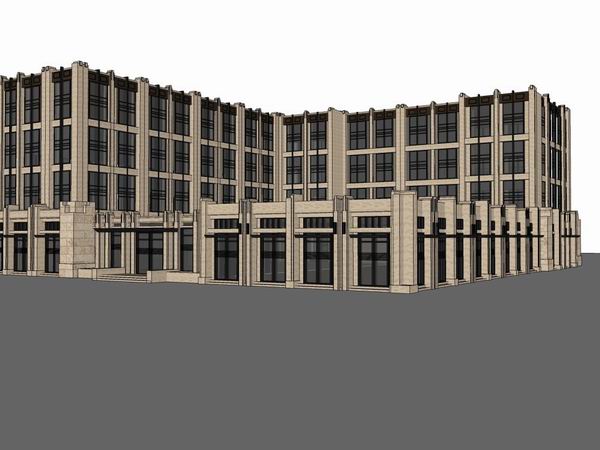 Sketchup酒店模型|多层酒店,古典风格 Sketchup酒店模型|多层酒店,古典风格