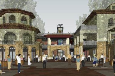 Sketchup商业模型|多层商业街,步行街,古典西班牙风格-BIM建筑网