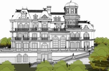 Sketchup办公模型|多层实验中心,办公楼,西欧古典风格-BIM建筑网