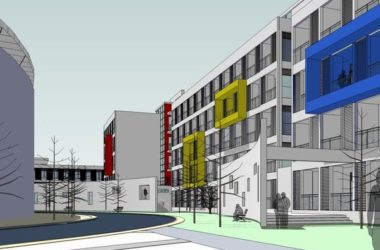 Sketchup学校模型|多层中学学校,校园教育建筑,现代风格-BIM建筑网
