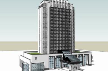 Sketchup酒店模型|高层酒店,现代中式风格-BIM建筑网