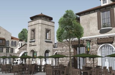 Sketchup商业模型|多层商业街,步行街,古典西班牙风格-BIM建筑网