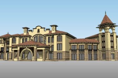 Sketchup住宅模型|多层小区会所,住宅,西班牙古典风格-BIM建筑网
