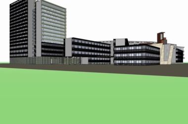 Sketchup学校模型|多高层大学校区学校,校园教育建筑,现代风格-BIM建筑网