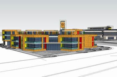 Sketchup学校模型|多层中学学校,校园教育建筑,现代风格-BIM建筑网