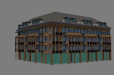 Sketchup学校模型|多层学生公寓,学校校园教育建筑,古典风格-BIM建筑网