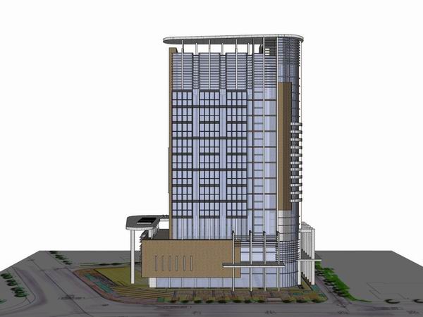 Sketchup办公模型|高层办公楼,现代风格 Sketchup办公模型|高层办公楼,现代风格