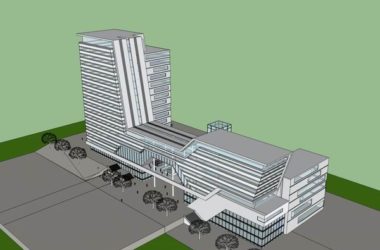 Sketchup办公模型|高层办公楼,现代风格-BIM建筑网