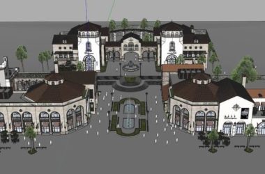 Sketchup商业模型|多层商业街,古典风格-BIM建筑网