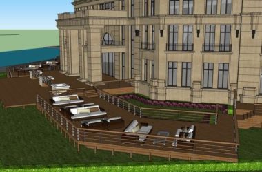 Sketchup酒店模型|多层度假村酒店,古典风格,会所-BIM建筑网
