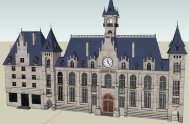 Sketchup酒店模型|多层酒店,欧式古典风格-BIM建筑网