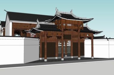 Sketchup古建筑模型|多层宗祠,中式风格,古建-BIM建筑网