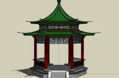 Sketchup小品模型|亭子,中式风格,小品-BIM建筑网