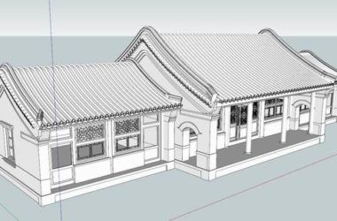 Sketchup古建筑模型|多层四合院正房,中式风格 ,古建-BIM建筑网