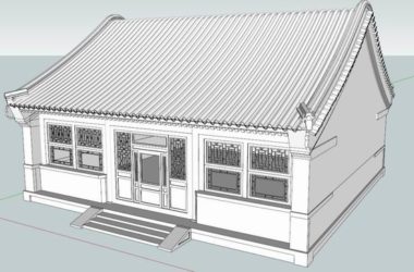 Sketchup古建筑模型|多层四合院厢房,中式风格 ,古建-BIM建筑网