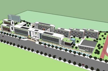 Sketchup学校模型|多层中学学校,校园教育建筑,现代风格-BIM建筑网