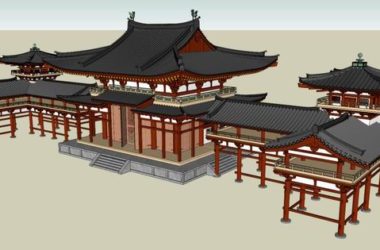 Sketchup古建筑模型|多层东亚阁楼群,中式风格 ,古建-BIM建筑网