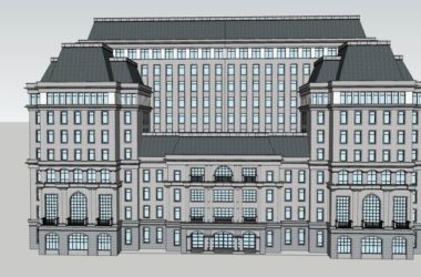 Sketchup酒店模型|高层酒店,办公,古典风格-BIM建筑网