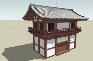 Sketchup古建筑模型|多层宋代小楼,中式风格 ,古建-BIM建筑网