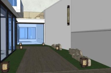 Sketchup景观模型|庭院景观,现代中式风格-BIM建筑网