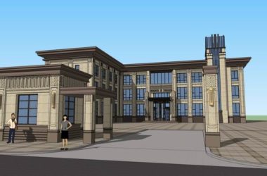 Sketchup办公模型|多层办公楼,古典风格-BIM建筑网